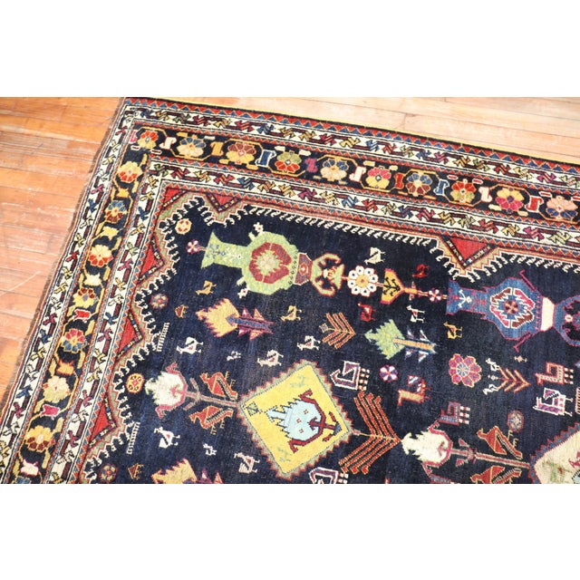 Antique Zabihi Collection Persian Shiraz Gallery Size Rug - 4'11" x 11'8" For Sale - Image 9 of 12