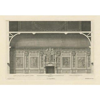 View of the Great Dining Room of the Wilton House in Salisbury, 1717, Paper For Sale