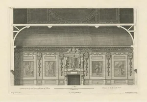 View of the Great Dining Room of the Wilton House in Salisbury, 1717, Paper