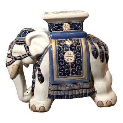 Elephant Garden Stool in Ceramic For Sale