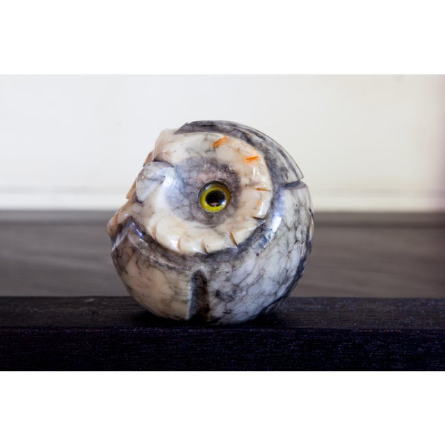 1950s 1950s Hand-Carved Mid-Century Italian Alabaster Owl For Sale - Image 5 of 11