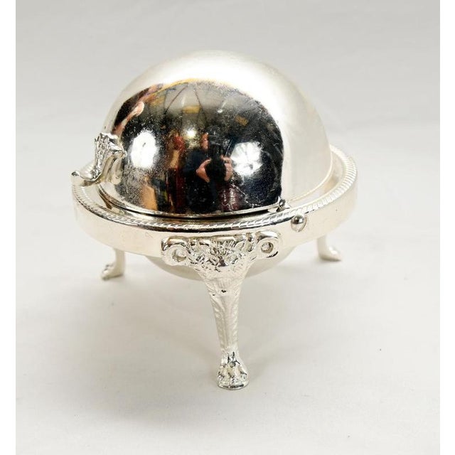 Silver Plated Ashtray with Glass Insert and Dome Cover For Sale - Image 3 of 9