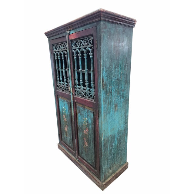 Antique German Hand Painted Cabinet For Sale - Image 9 of 12