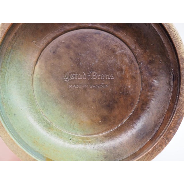 Metal Art Deco Bronze Vase Ystad Metal, 1940s For Sale - Image 7 of 9