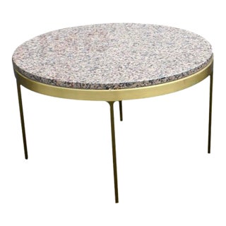 Nicos Zographos Bronze & Granite Side Table For Sale