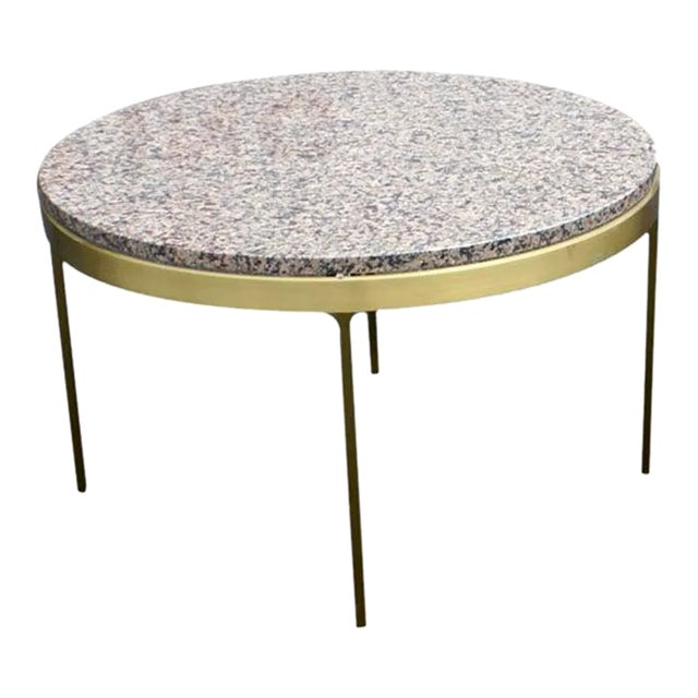 Nicos Zographos Bronze & Granite Side Table For Sale