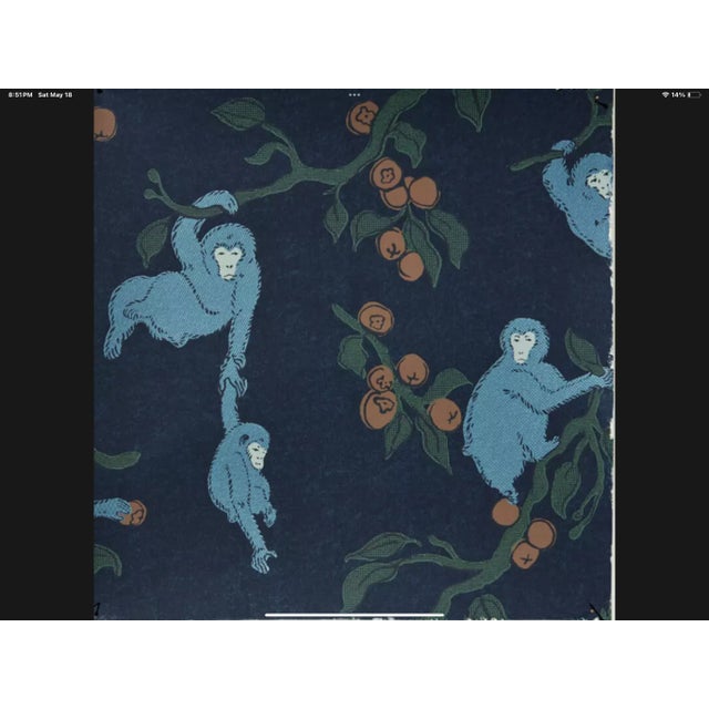 Paper Zak + Fox Saru Wallpaper in Blue, No. Zfsruwc-04, Usa For Sale - Image 7 of 7