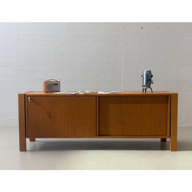 Mid-Century Wooden Sideboard with Sliding Doors, 1960s For Sale - Image 13 of 13