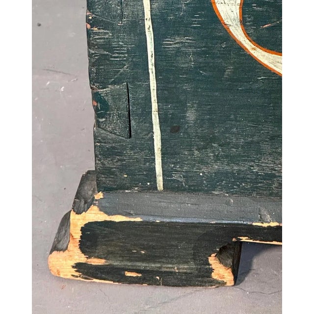 19th Century Dark Green-Blue Painted Maritime Sea Chest / Trunk, Ship John Speark, Rockland Maine For Sale - Image 12 of 12