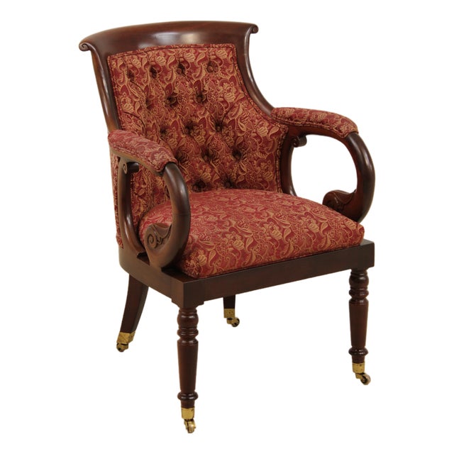 Hancock & Moore Regency Mahogany Upholstered Chair For Sale