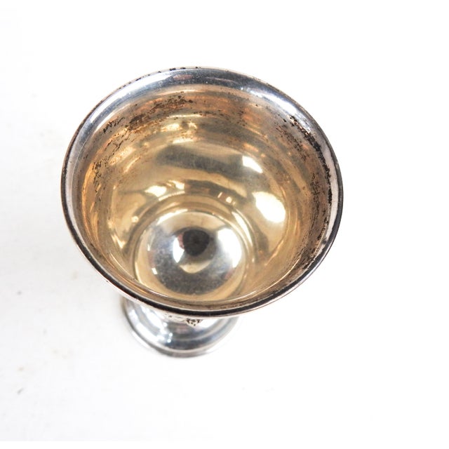 Vintage Mid 20th Century Sterling Silver Kiddush Cup With Grapes For Sale In Seattle - Image 6 of 7