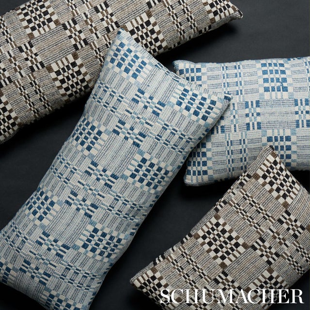 Contemporary Schumacher Brimfield 24" Lumbar Pillow In Indigo For Sale - Image 3 of 3