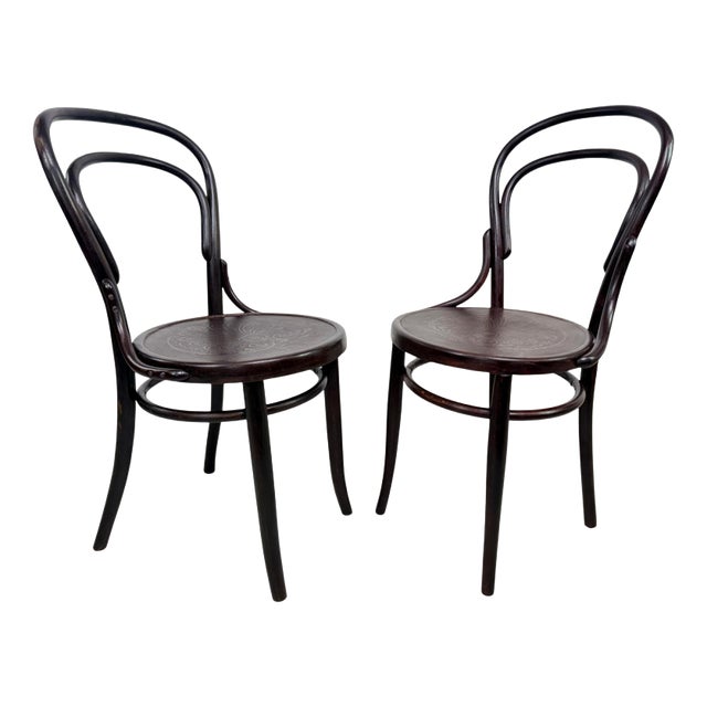 Art Nouveau Bentwood No. 14 Chairs from Gebrüder Thonet, 1930s, Set of 2 For Sale