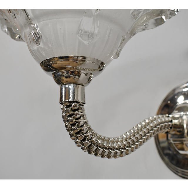 Pair of French Art Deco Wall Sconces by Boris Lacroix 1930s France - Two Pair Available For Sale - Image 9 of 16