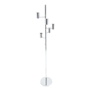 Mid Century Modern Chrome Spiral Arranged Five Globes Floor lamp Light Fixture