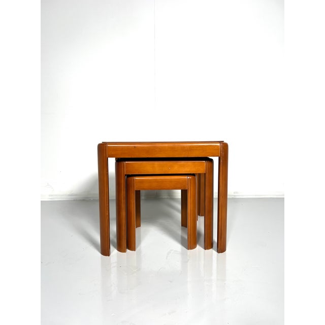 Nesting Tables in Wood, Italy, 1960s, Set of 3 For Sale - Image 4 of 6