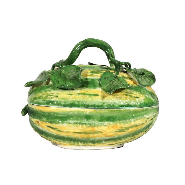 Meissen Porcelain Trompe L'oeil Melon Tureen and Cover Circa 1750 An exceptional mid-eighteenth-century Meissen tureen and...