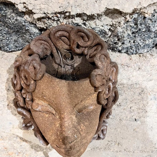 Late 20th Century Vintage Terracotta Wall Planter Goddess Figurine For Sale - Image 5 of 8