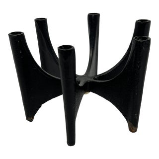 Jens Quistgaard Danish Modern Fiesta Iron Candelabra for Dansk For Sale