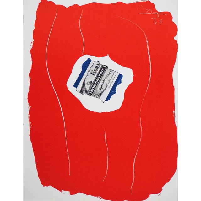 Robert Motherwell, Composition rouge, Lithograph For Sale