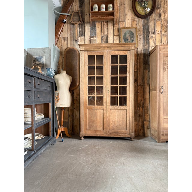 Large Antique Oak Display Cabinet, 1890s For Sale - Image 12 of 16