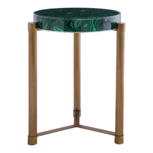 Malachite Brass Accent Table