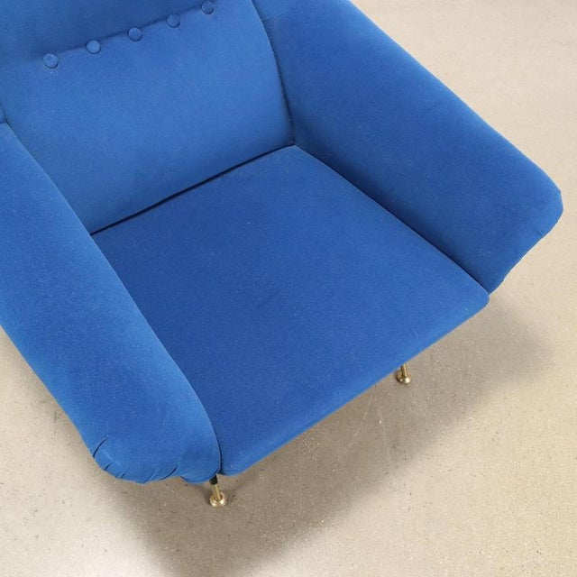 Vintage Italian Lounge Chair in Fabric and Metal, 1950s For Sale - Image 6 of 10