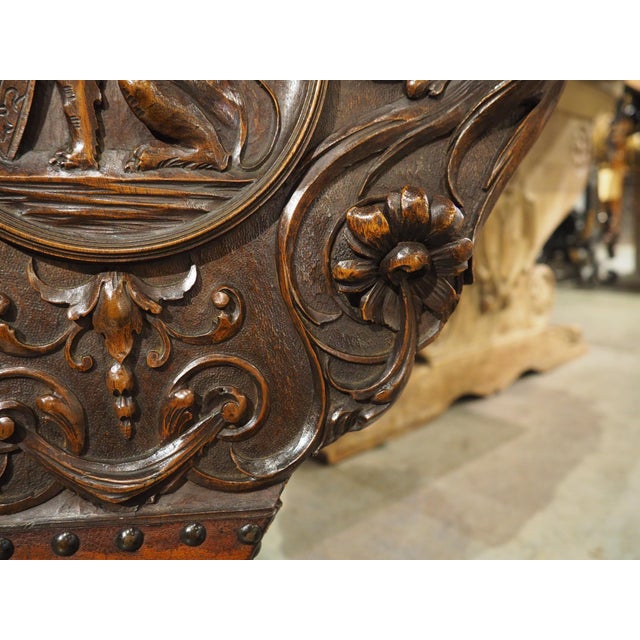 Large Hand Carved and Mounted Walnut Bellows From Florence, Italy, Circa 1850 For Sale - Image 11 of 18