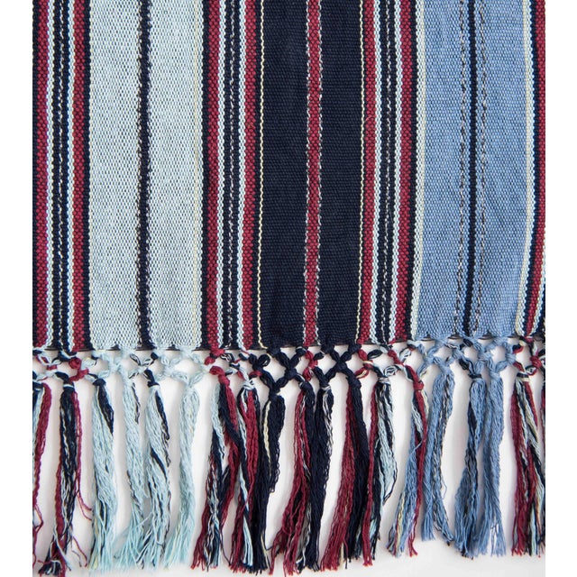 Guatemalan Indigo Striped Blanket Chairish