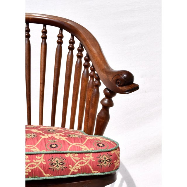 A scarcely seen 19th c. spindle back barrel accent chair with George Hunzinger & Windsor chair influences. Marvelous...
