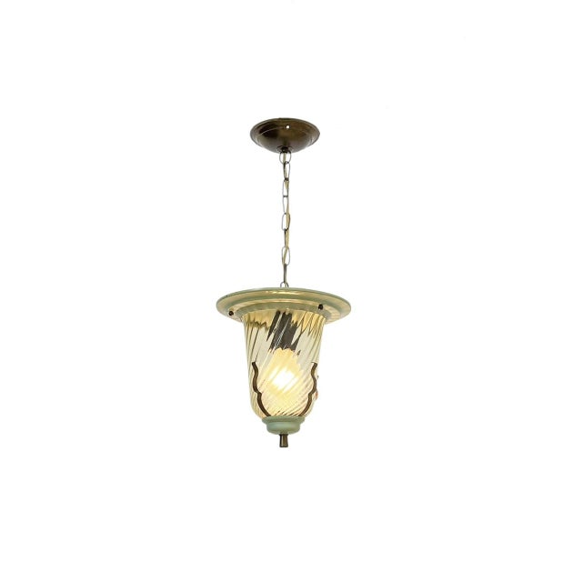 Mid-Century Modern Turned Glass Lantern Pendant, 1950s For Sale - Image 3 of 10