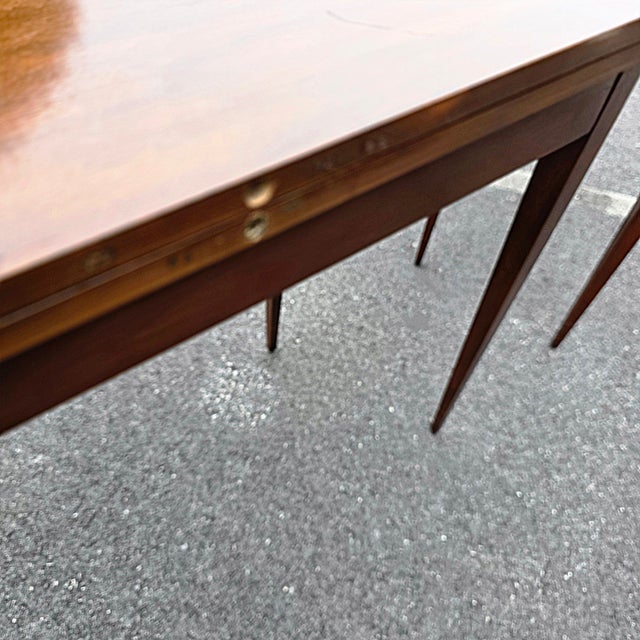 Pair of Vintage Baker Furniture Federal Style Inlaid Mahogany Card Tables For Sale - Image 14 of 17