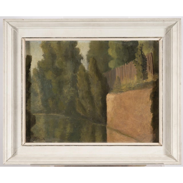 Marius Chambaz, Along the river Aire, Oil on Board For Sale - Image 7 of 13