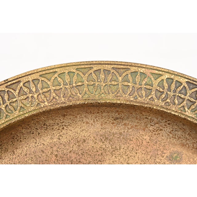 Tiffany Studios New York Bronze Doré Plate or Charger For Sale In South Bend - Image 6 of 11
