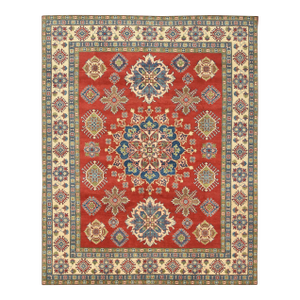 Kazak Rug 8'1'' X 10' Red Wool Tribal Hand-Knotted Oriental Carpet
