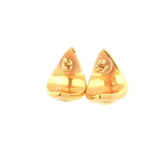 Modern Late 20th Century Pair of 14k Gold Electro Formed Half Hoop Earrings For Sale - Image 3 of 3