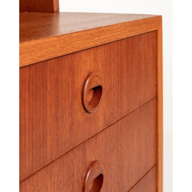 Wood Swedish Teak Bookcase with Desk, 1960s For Sale - Image 7 of 11