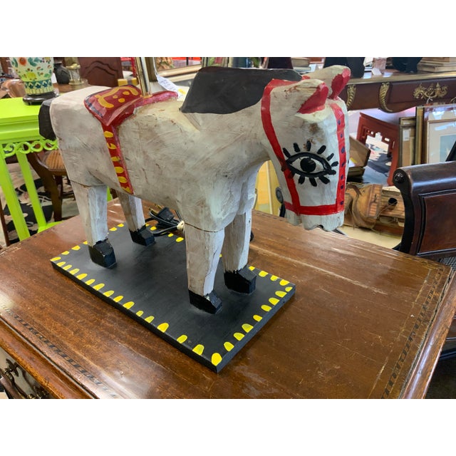 Folk Art 20th Century Folk Art Horse Lamp For Sale - Image 3 of 7