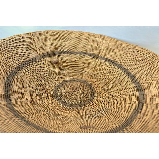 Brown Vintage Native American Natural Fiber Woven Bowl/Basket From the Mid 20th Century For Sale - Image 8 of 14