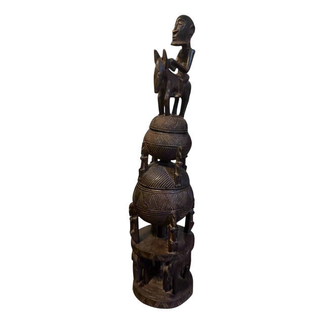 Large Dogon Wooden Tobacco Pot, Mali, 1920s For Sale