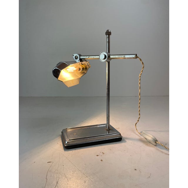 Metal Dactyl, Art-Deco Desk Lamp by Jean Chavanis for Pirouett, France, 1940s For Sale - Image 7 of 18