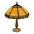 Arrow Lighting Vintage Tiffany-Style Amber Slag Glass Table Lamp, Vintage For Sale