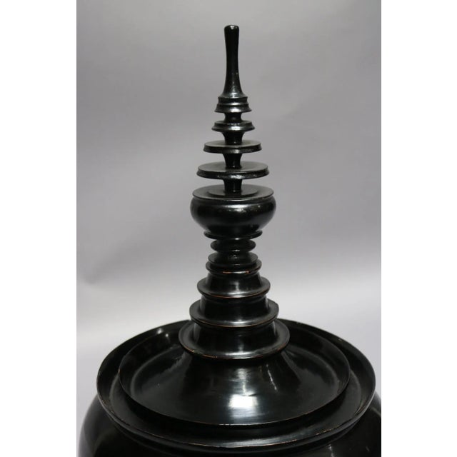 Black Lacquered Offering Vessel For Sale - Image 4 of 5