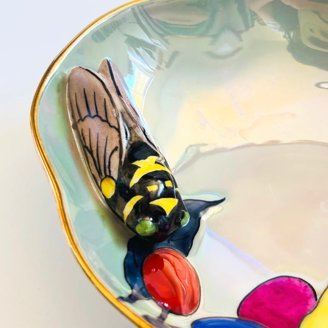 Noritake Lusterware Art Porcelain Bowl With Cicada For Sale In San Francisco - Image 6 of 10