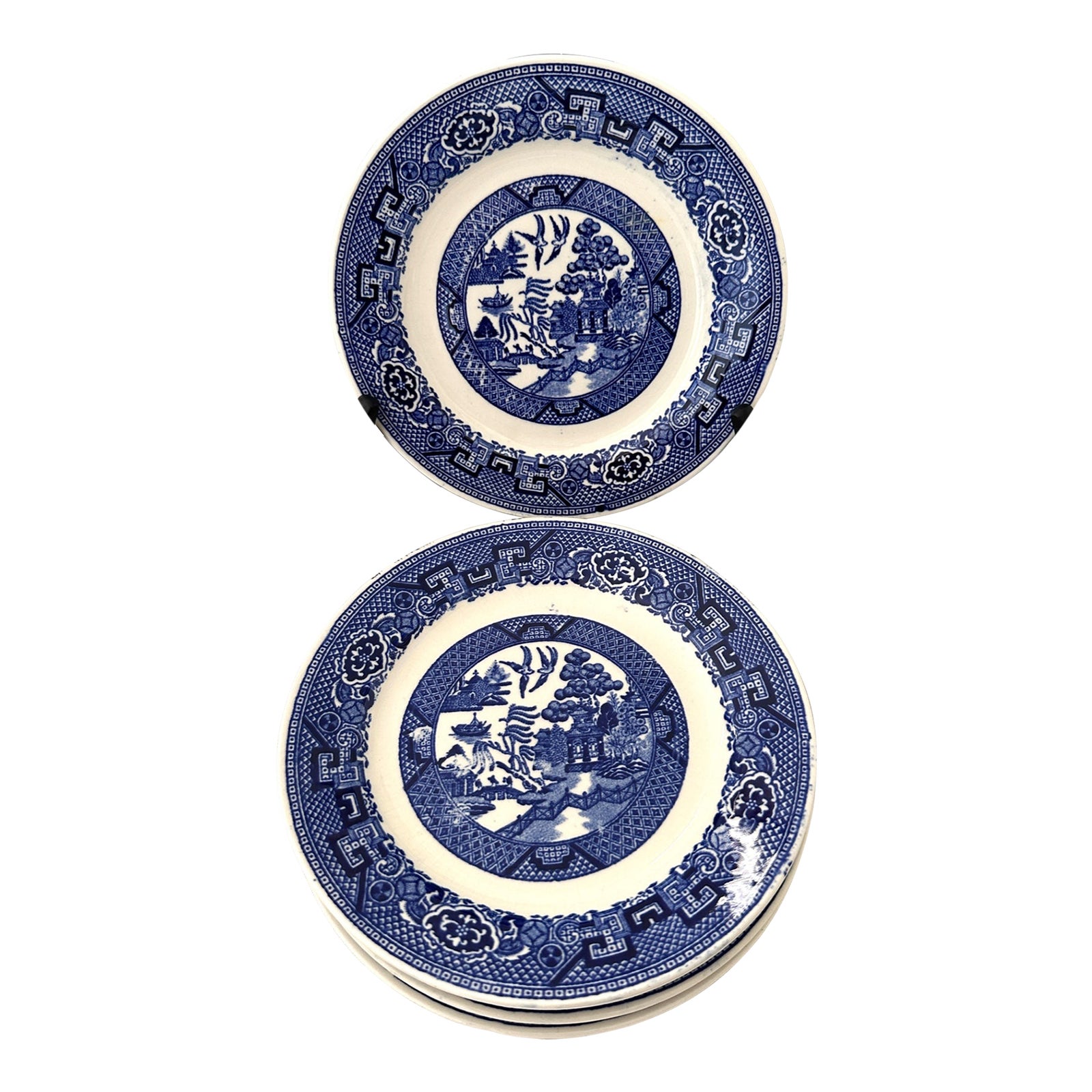1940s Blue Willow Bread & Butter Plates by Homer Laughlin Set of 6
