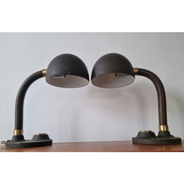 Black Mid-Century German Table Lamps by Egon Hillebrand for Hille, 1970s, Set of 2 For Sale - Image 8 of 18