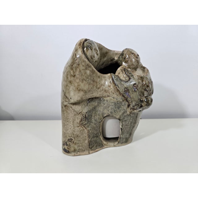 Mid-Century Modern Sculptural Sandstone Lamp by Annie Maume, France, 1970s For Sale - Image 3 of 14