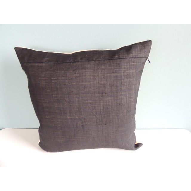Asian Raw Silk Square Decorative Asian Pillow For Sale - Image 3 of 5