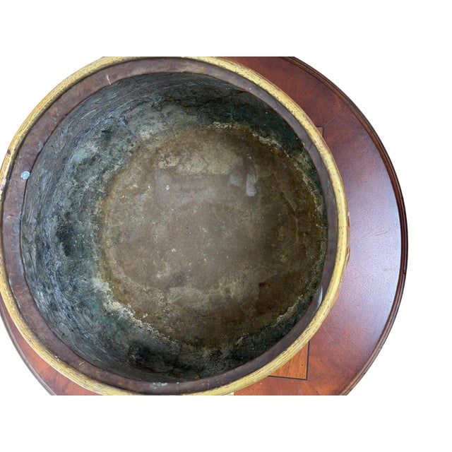 Brass Antique Victorian Brass Jardiniere Planter With and Lion Head Handles For Sale - Image 8 of 11