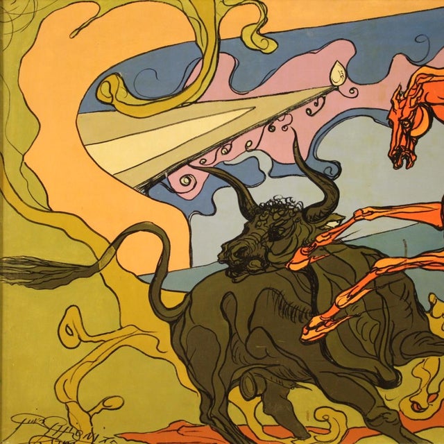 Italian Artist, Surrealist Composition, 20th Century, Mixed Media For Sale - Image 7 of 16